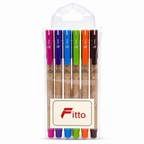 144 Pieces Ball Pens, 1.0 mm, Assorted Colours, 6-Pack