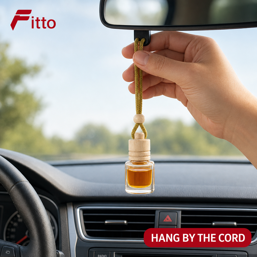 96 Pieces Hanging Bottle Car Air Fresheners, Vanilla Scent, Corded Design