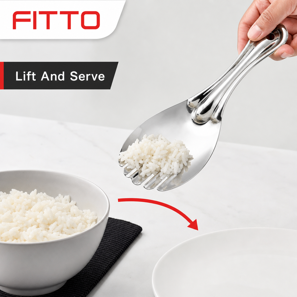 96 Pieces Stainless Steel Rice Serving Spork, Large 29 cm