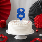 240 Pieces Assorted Colour Sparkling Number 8 Cake Candle, 3 in, 1 Piece