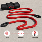 48 Pieces Kinetic Vehicle Recovery Tow Rope, 6 m, 8.2 Ton, 30% Elasticity, Red