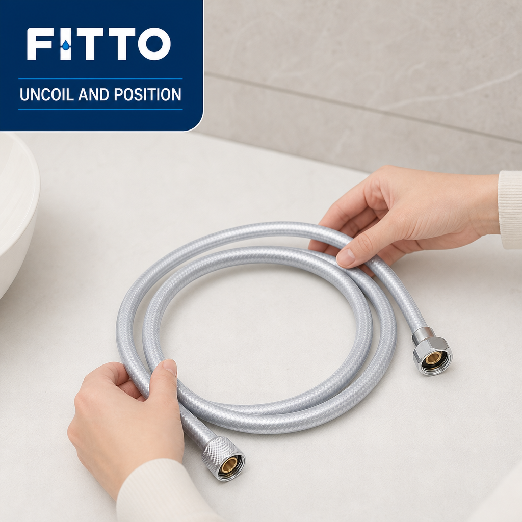 96 Pieces Flexible PVC Shower Hose, 1.5 m, Silver, 1 Piece