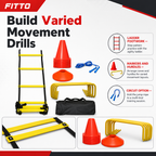 48 Pieces Agility Training Sets with Ladder, Cones, Hurdles and Jump Rope for Footwork Drills
