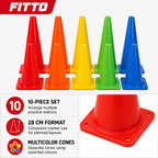 96 Pieces Plastic Training Cones, 28 cm, Multicolor, 10-Piece Pack