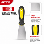 240 Pieces 2 Inch Putty Knives Paint Scraper with Rubber Handle, Yellow Black Silver, 1 Piece