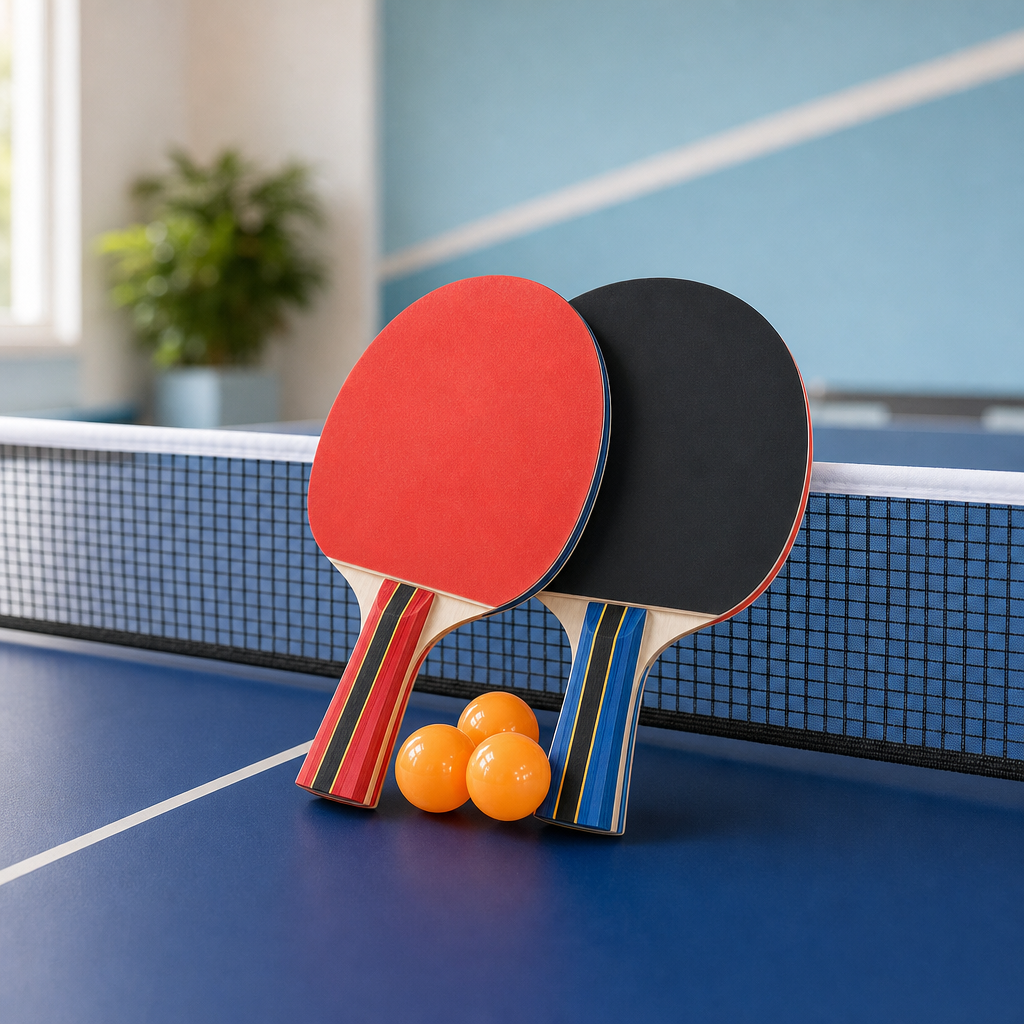 96 Pieces Table Tennis Racket Set with Balls, Red and Blue