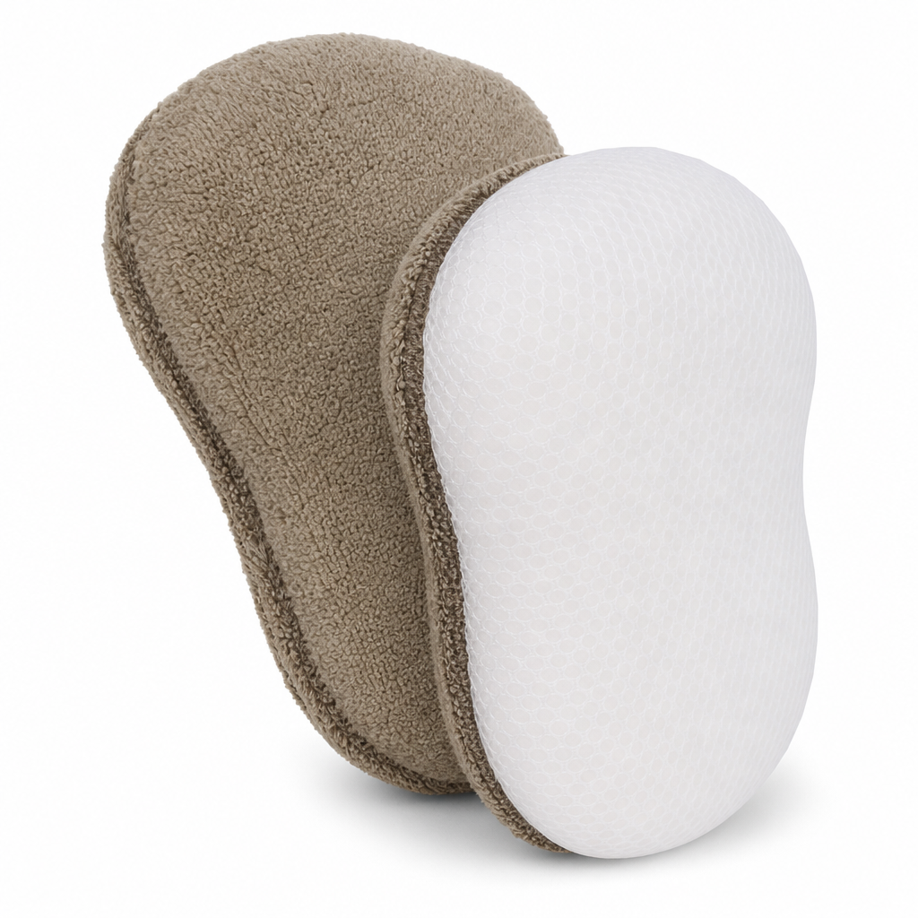 120 Pieces 2-in-1 Microfiber Car Wash Pad, Dual-Surface Vehicle Cleaning Tool, Beige and White, 27 x 14 x 7 cm