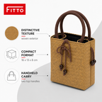 72 Pieces Mini Woven Handbags with Top Handles, Tan, 16 x 13 x 8 cm