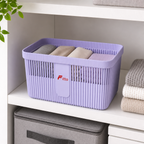 120 Pieces Rectangular Plastic Storage Basket with Ventilated Sides, 32 x 24 x 16 cm, Lavender