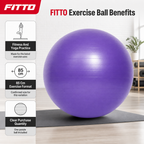 72 Pieces Exercise Ball for Fitness and Yoga, 85 cm Purple Ball for Core Training and Stretching