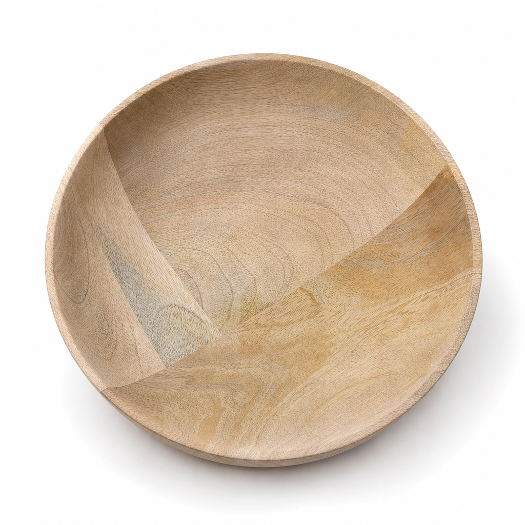 96 Pieces Wooden Serving Bowl, Round Tablewares Dish, 14 Inch