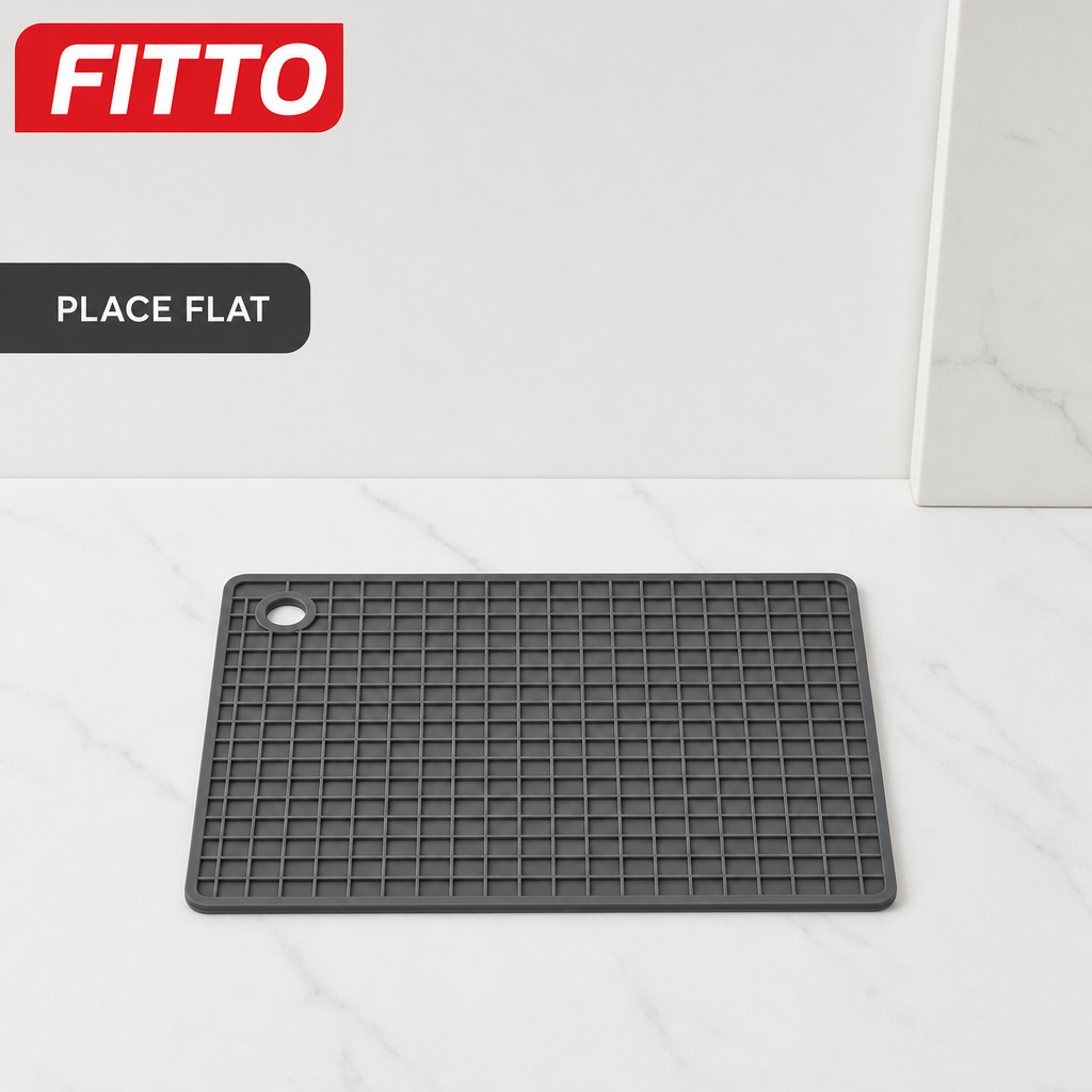 96 Pieces Rectangular Silicone Mats, Dark Grey Grid Surface, 30 x 20 x 1 cm, 1 Piece