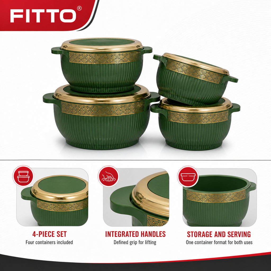 48 Pieces Insulated Hot Pot Storage and Serving Container Set, 4 Pieces