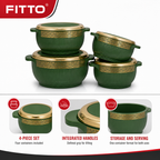 48 Pieces Insulated Hot Pot Storage and Serving Container Set, 4 Pieces