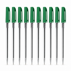 144 Pieces 77 Ball Pens, Green Ink, 10 Pack