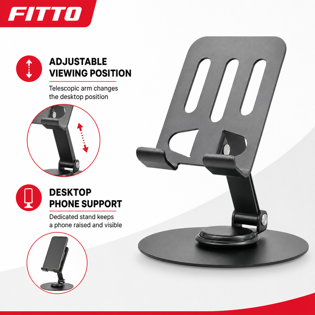 144 Pieces Adjustable Desktop Phone Stand with Telescopic Arm for Desk Viewing