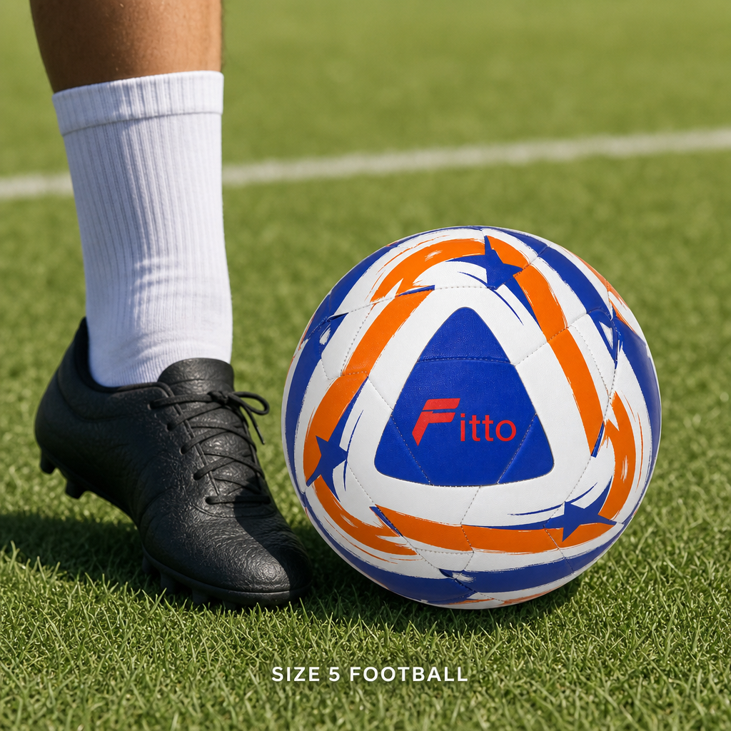 60 Pieces Size 5 Football, Orange Blue and White Design, Single Ball for Training and Recreational Play