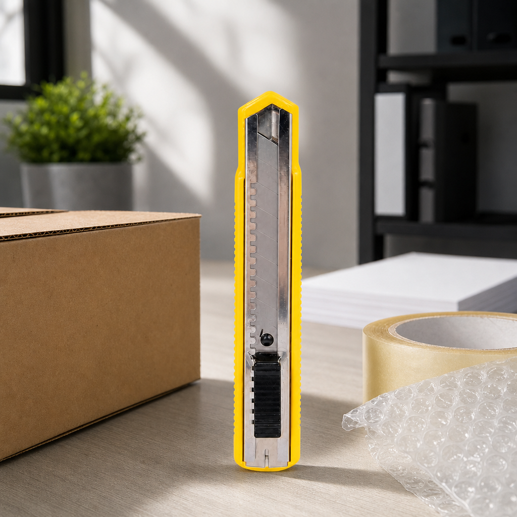 96 Pieces Utility Knives Snap-Off Cutter, 18 mm Blade, Yellow and Black, 1 Piece