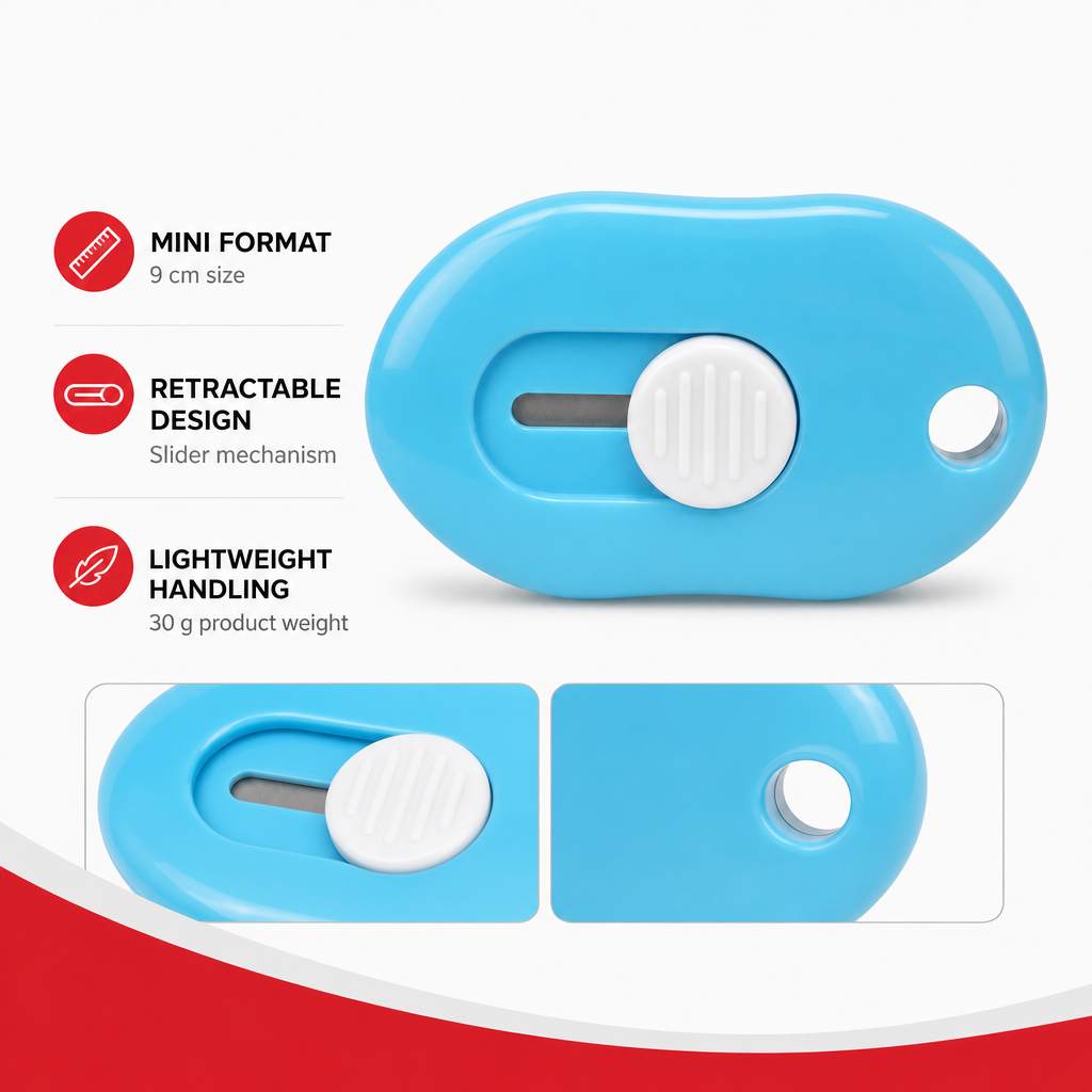 96 Pieces Mini Retractable Utility Cutter 9 cm Blue White Compact Handheld Cutting Tool 1 Piece