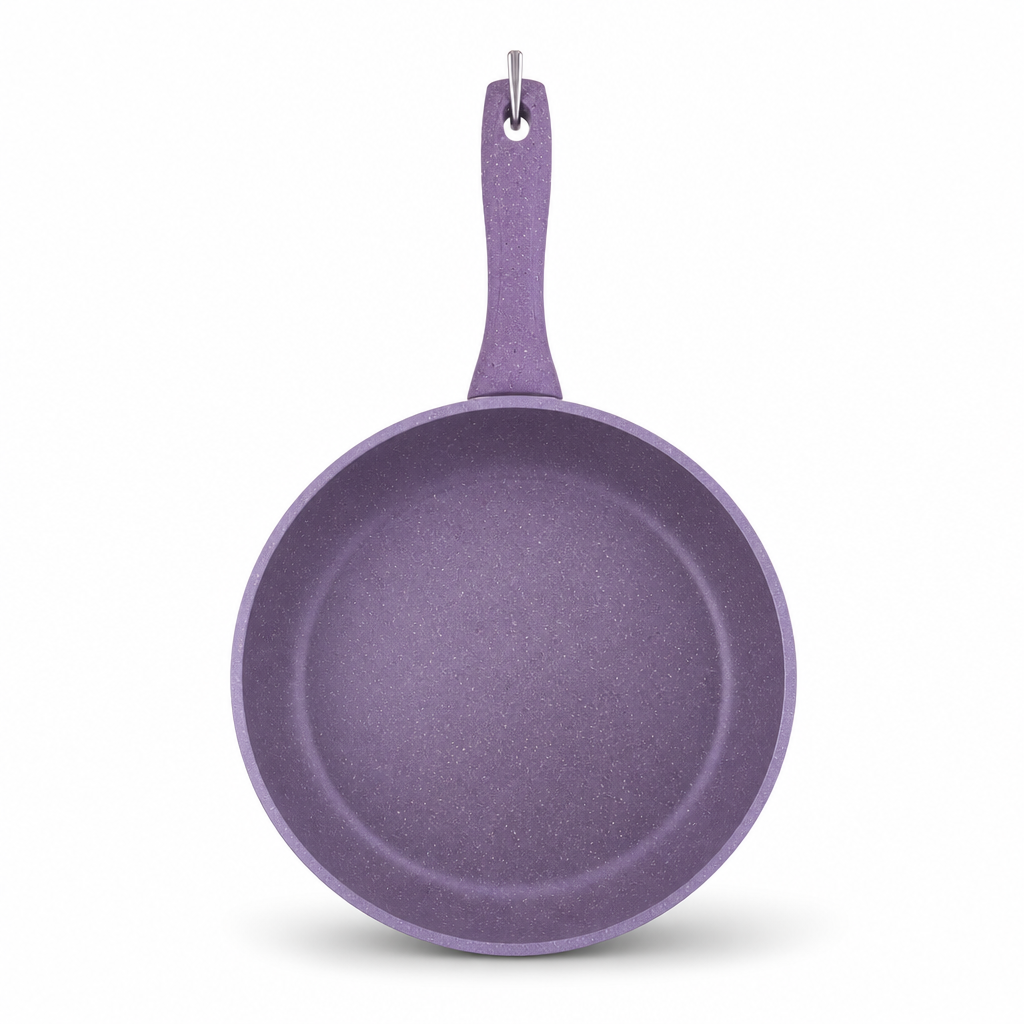 72 Pieces Granite-Coated Fry Pan 24 cm, Purple Round Skillet for Everyday Cooking