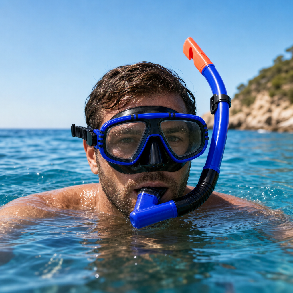 72 Pieces Swimming Mask and Snorkel Set, Blue, Adjustable Strap and Purge Valve