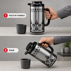 72 Pieces Insulated Vacuum Flask With Handle, 1 Litre, Silver