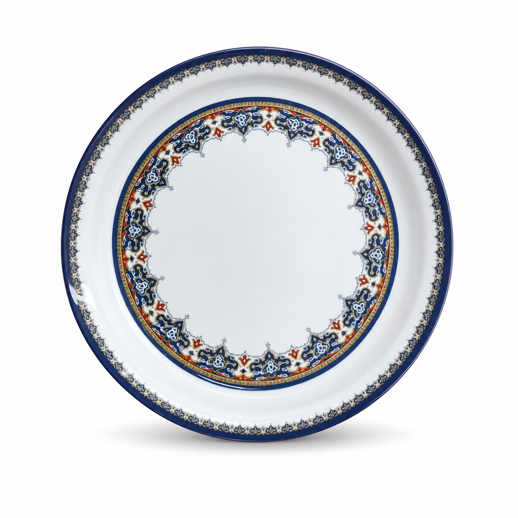 96 Pieces Melamine Round Serving Trays, Waven Design, 30 cm