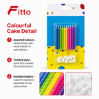 240 Pieces Birthday Candles with Holders, 10 Pieces, Assorted Colours for Cake and Party Decoration