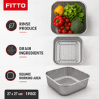 96 Pieces Grey Stainless Steel Square Strainer Basket, 27 x 27 cm, 1 Piece