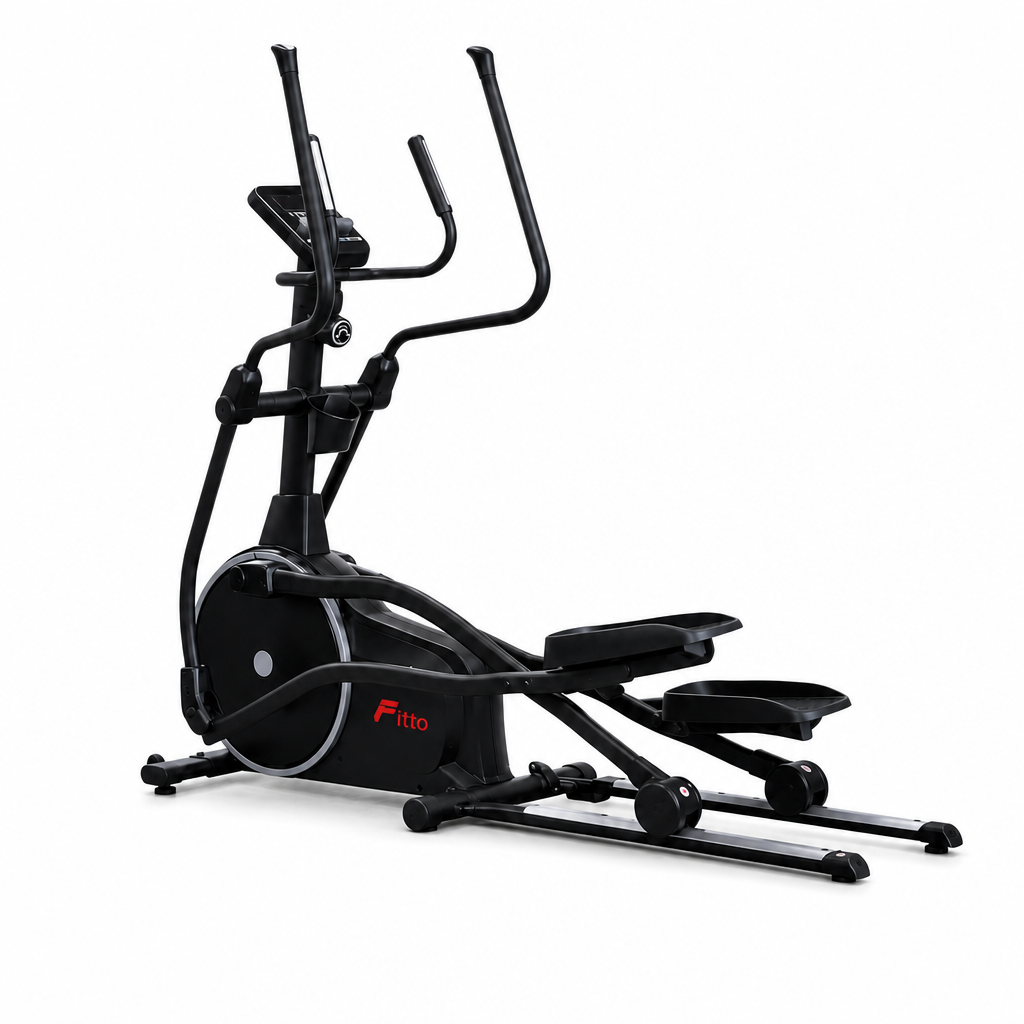 48 Pieces Elliptical Trainers with Magnetic Resistance, Digital Monitor and Heavy-Duty Frame, Black, 150 x 43.5 x 78 cm