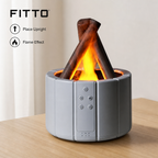48 Pieces Aroma Diffuser and Ultrasonic Humidifier with Flame Effect, Grey and Orange, 24 x 18 x 12 cm, 1 Unit