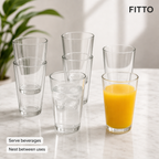96 Pieces Clear Stackable Drinking Glasses, 6-Piece Set