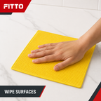 120 Pieces Waffle-Weave Microfiber Cleaning Cloth, 40 x 40 cm, Yellow
