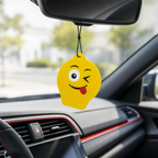 144 Pieces Hanging Card Air Freshener, Lemon Scent, Yellow Emoji Design, 1 Piece