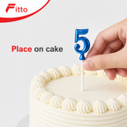 240 Pieces Birthday Number 5 Cake Candle, Blue, 5 cm, Single Candle