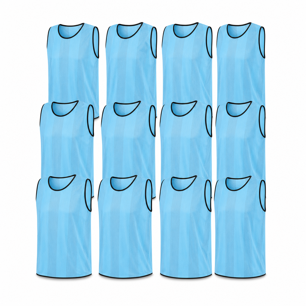 48 Pieces Sports Training Bib Vests, Standard Size, Light Blue, 12-Piece Pack