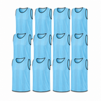 48 Pieces Sports Training Bib Vests, Standard Size, Light Blue, 12-Piece Pack