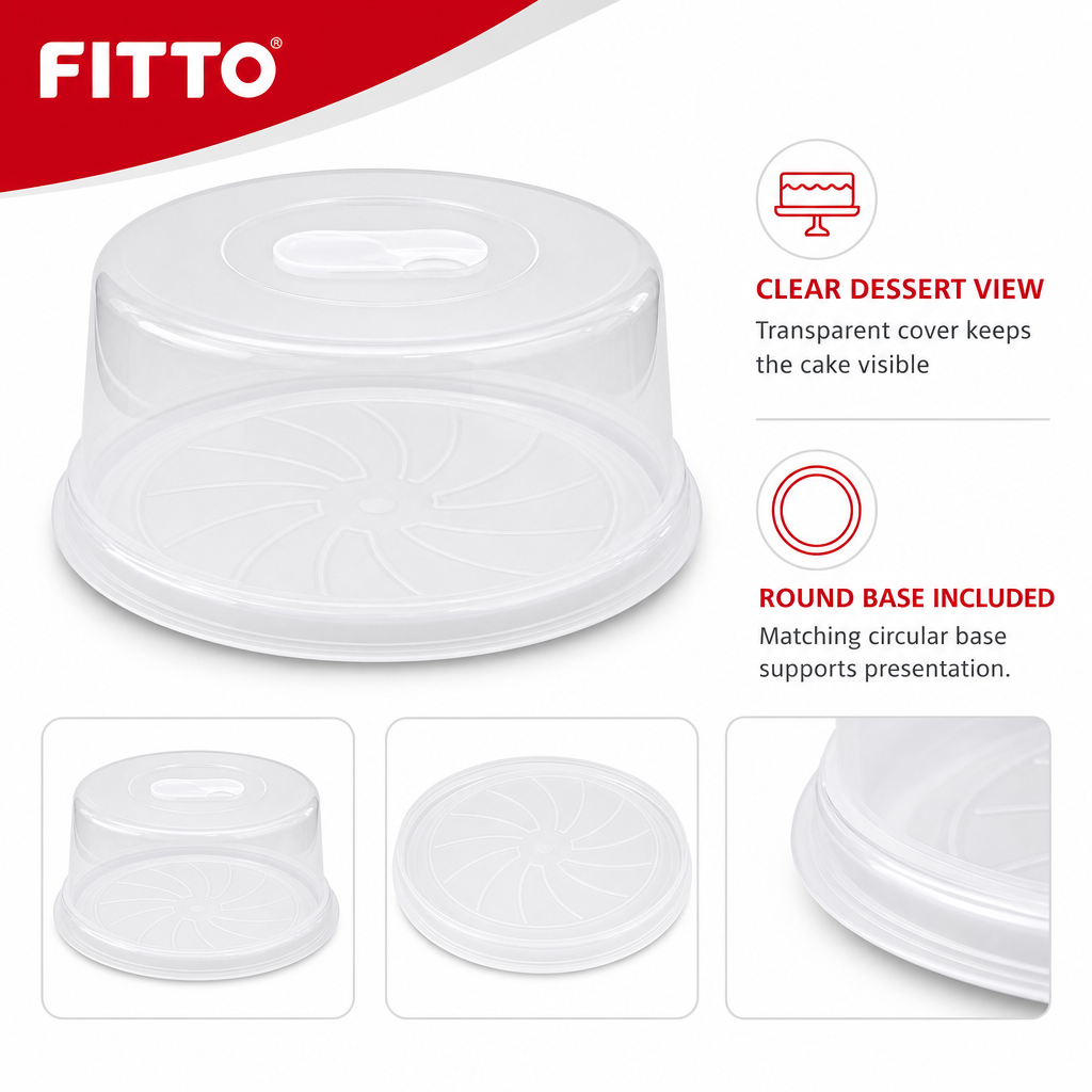 96 Pieces Clear Plastic Cake Covers with Round Base, 30 cm, 1 Piece