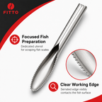 120 Pieces Fish Scale Scrapers, Stainless Steel Serrated Edge, Silver, 22.5 cm, 1 Piece