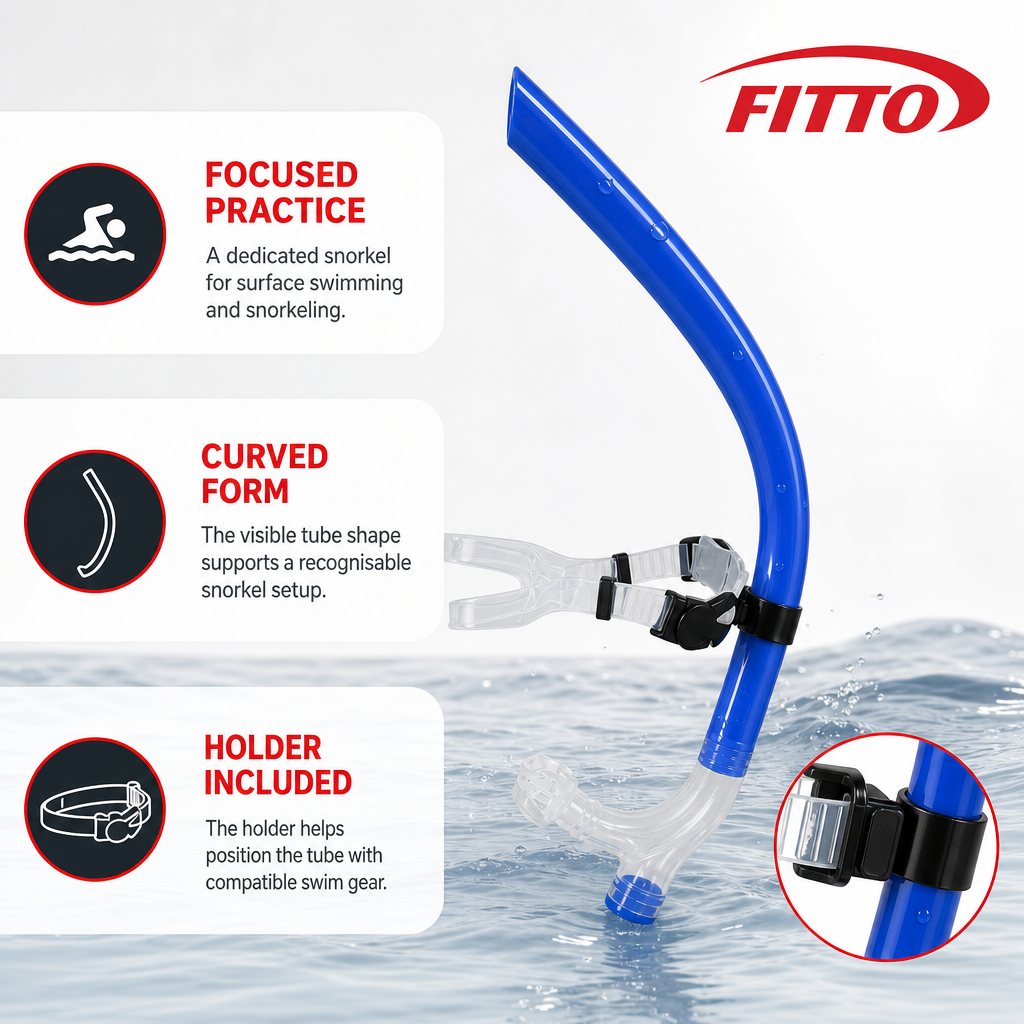 72 Pieces Swimming Snorkel with Holder, Blue, 45 cm
