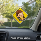 96 Pieces Car Safety Warning Sign, Yellow Diamond Vehicle Notice, 18 x 18 cm