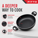 72 Pieces Non-Stick Deep Frying Pan, 26 cm Round Cookwares with Dual Side Handles