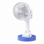 96 Pieces Desktop Fan Blue And White 1 Piece With Stand, Clamp, Hang Or Carry Options