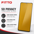 144 Pieces 5D Privacy Tempered Glass Screen Protectors for Specified Phone Model, 9H Hardness