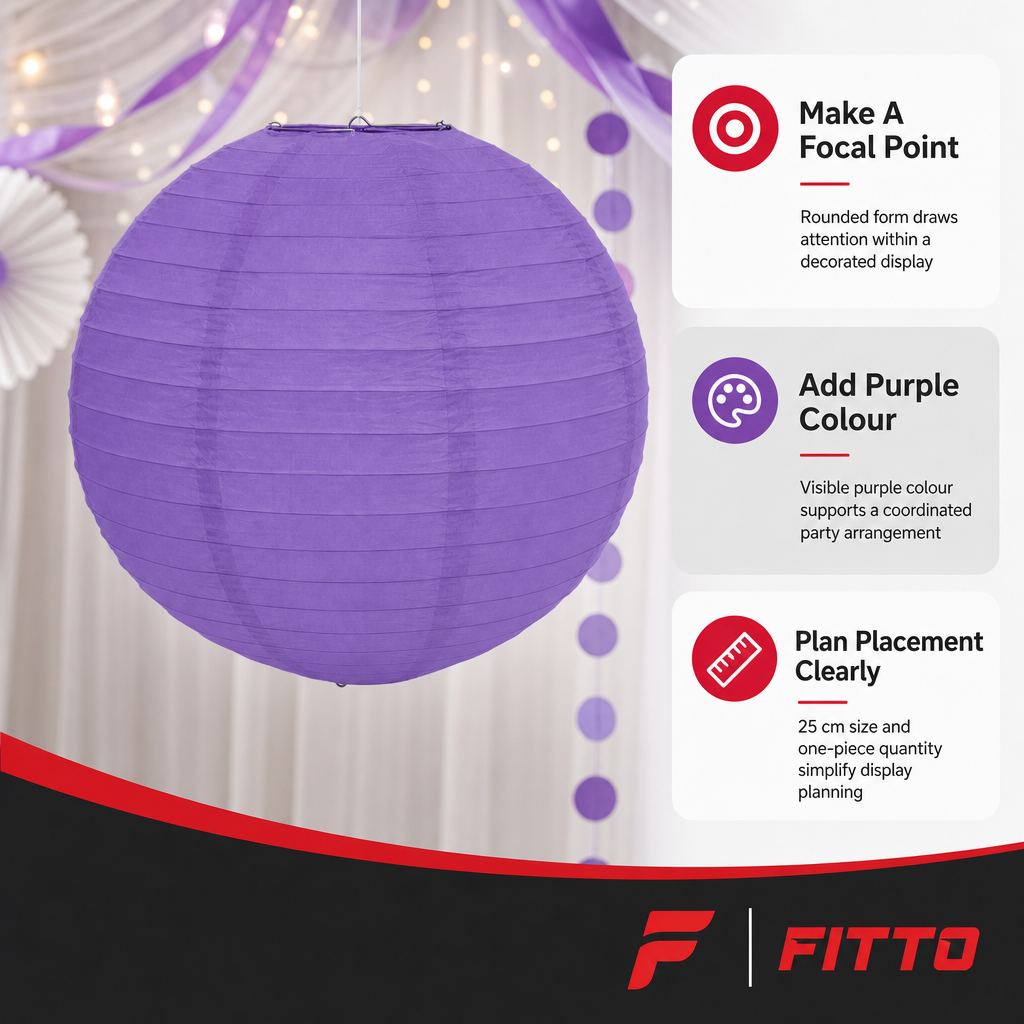 144 Pieces Purple Paper Wire Lantern, 25 cm, 1 Piece Party Decorations