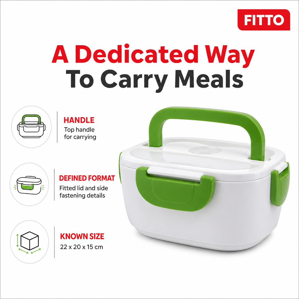 96 Pieces Electronic Lunch Box, Green, 22 x 20 x 15 cm