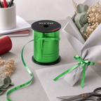 120 Pieces Green Metallic Ribbon Roll, 5 mm x 250 yd, Decorative Craft Trim for Wrapping and Creative Projects