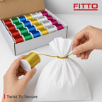 48 Pieces Metallic Twist Tie Wires, Assorted Colours, 20 m per Roll, 24 Rolls