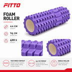 72 Pieces Textured Foam Yoga Roller, 44 cm, Purple, Single Roller for Warm-Ups, Stretching and Mobility