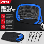 48 Pieces Foldable Football Goals with Practice Net and Carry Bag for Outdoor Training